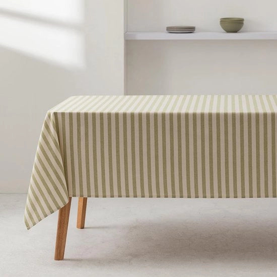 Tavolo quadrato con disegno a strisce, impermeabile, acqua e luce, 100% cotone, lavabile, per uso interno ed esterno, 140x180cm