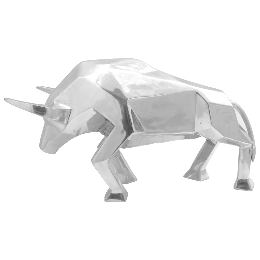 Scultura di toro  Argento 74x23x39 cm Alluminio