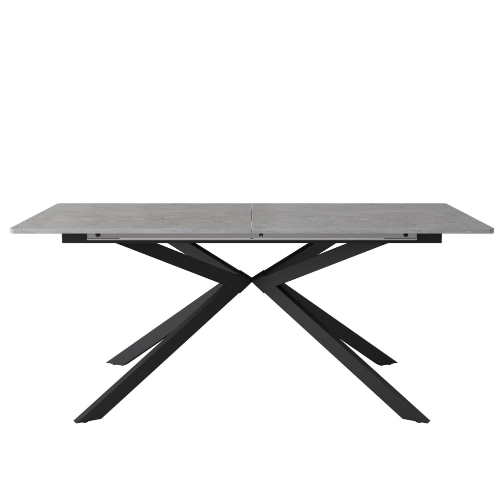 Tavolo allungabile 180x70 cm nero e grigio – design a croce
