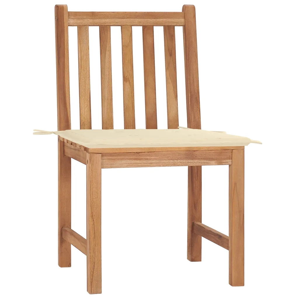 Sedie da Giardino 2 pz | Sedie da Esterno con Cuscini in Legno Massello di Teak