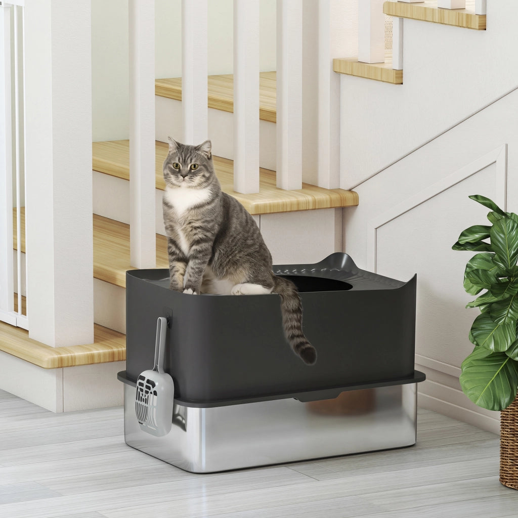 Lettera per Gatti ¨C zephmum ¨C Nero Acciaio Inox 60x40x38 cm