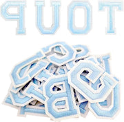 52 lettere patch vilten in alfabeto A-Z per accessori DIY (azzurro nebbioso)