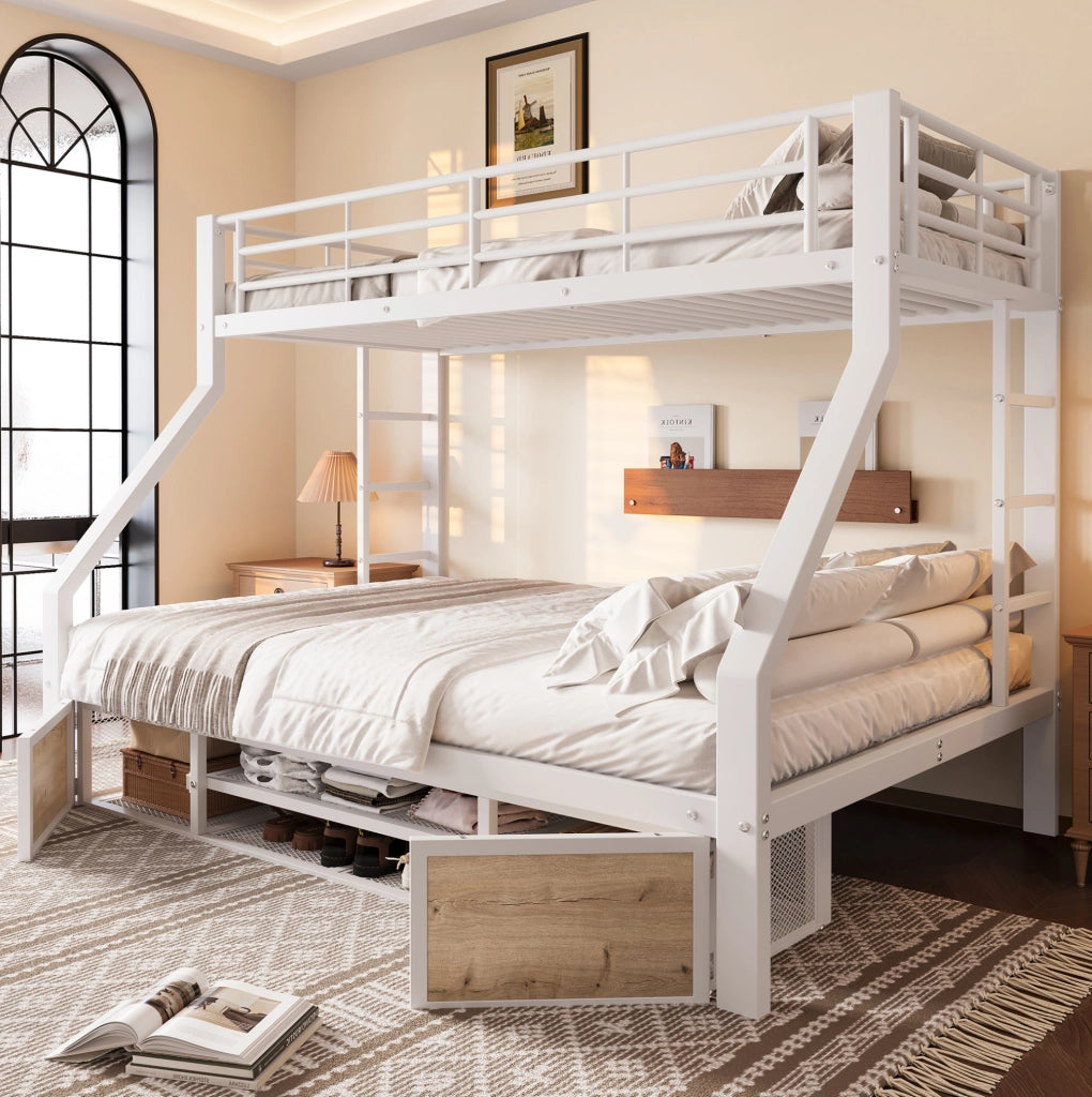 Letto a castello per bambini 90x200/140x200 cm con scarpiera
