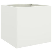 Fioriera rialzata per piante fiori terrazza giardino 42 x 40 x 39 cm acciaio bianco 02_0037601
