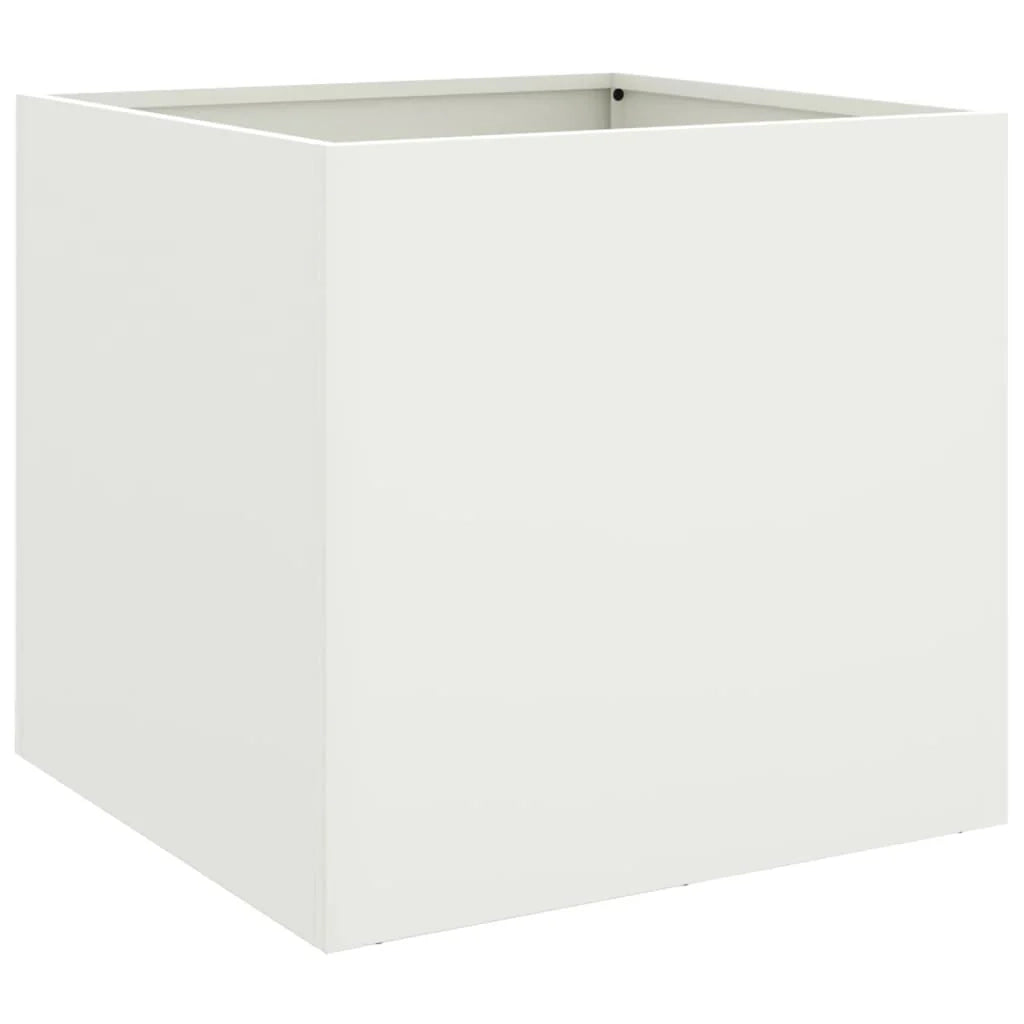 Fioriera rialzata per piante fiori terrazza giardino 42 x 40 x 39 cm acciaio bianco 02_0037601