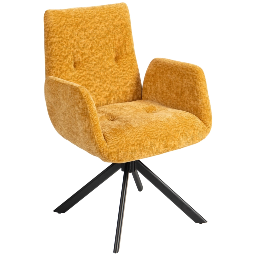 Poltrona girevole moderna ¨C Xylo ¨C tessuto giallo, fino a 120 kg