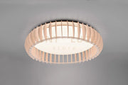MONTE PLAFONIERA LED  38W 4400lm, 3000 - 6500K CON STRUTTURA LEGNO COLORE NATURALE CON TELECOMANDO MULTIFUNZIONE D.60CM DIMMERABILE
