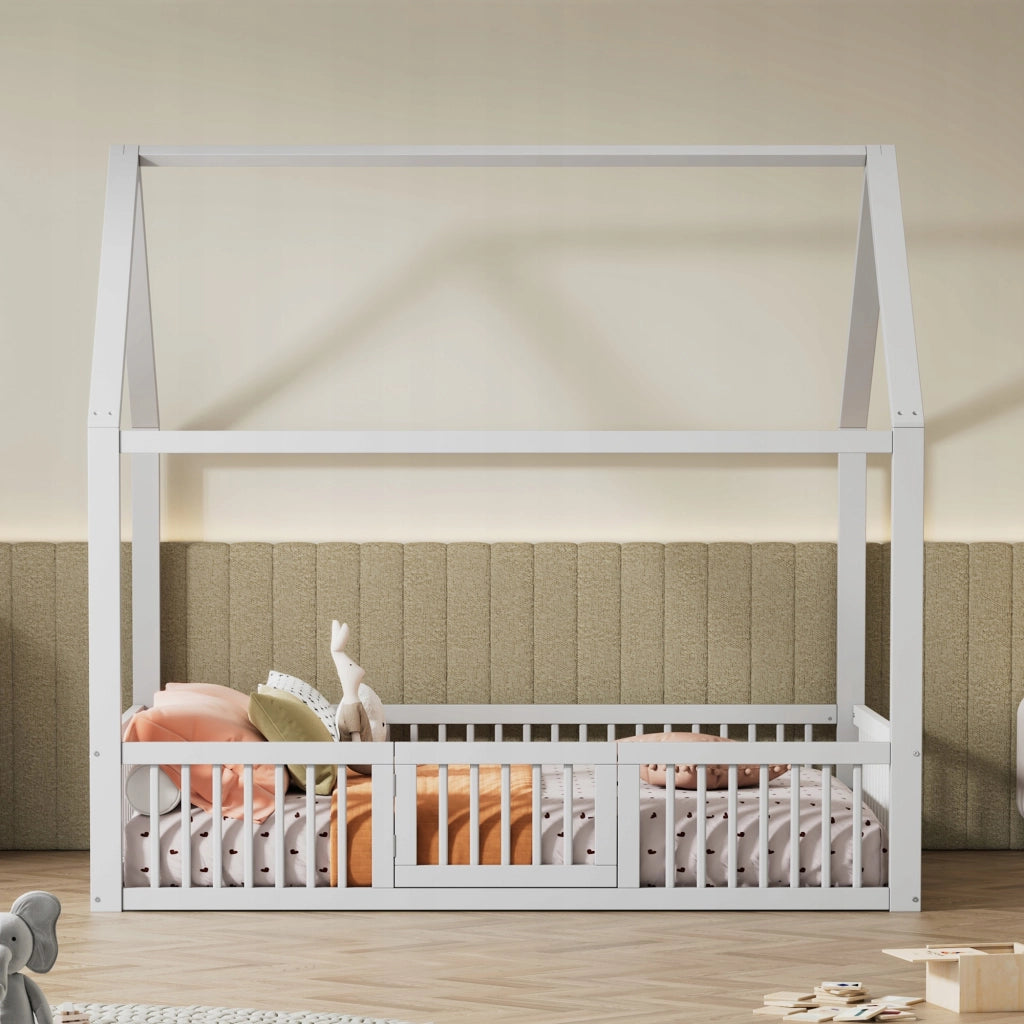 Letto in legno massello 140x200 bianco - Xylo