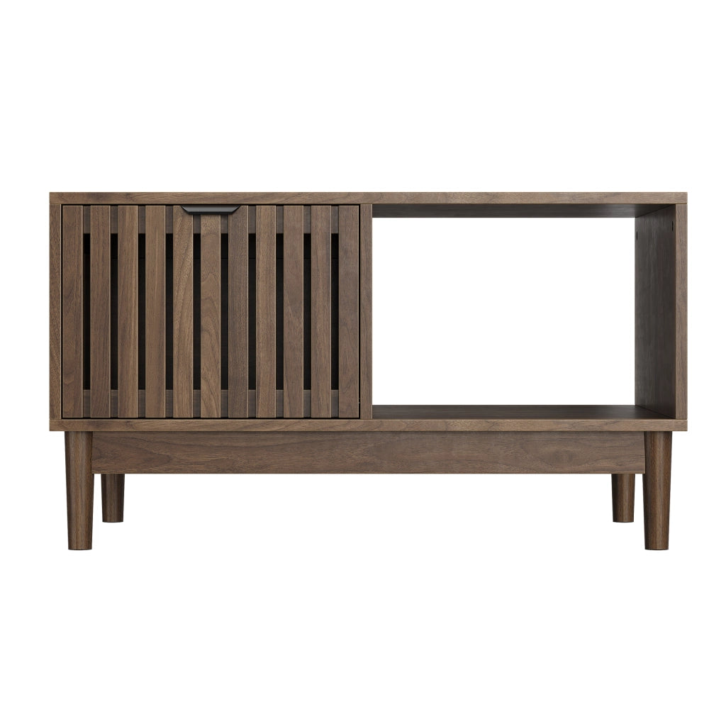 TAVOLO DA SALOTTO 80x50x45 cm Noce in MDF con gambe in legno massello