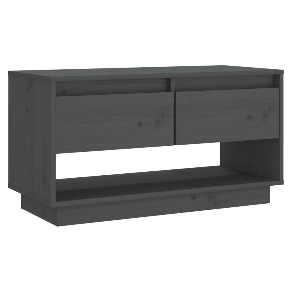 Mobile Porta TV-Mobile per TV-Credenza TV Grigio 74x34x40 cm in Legno Massello di Pino