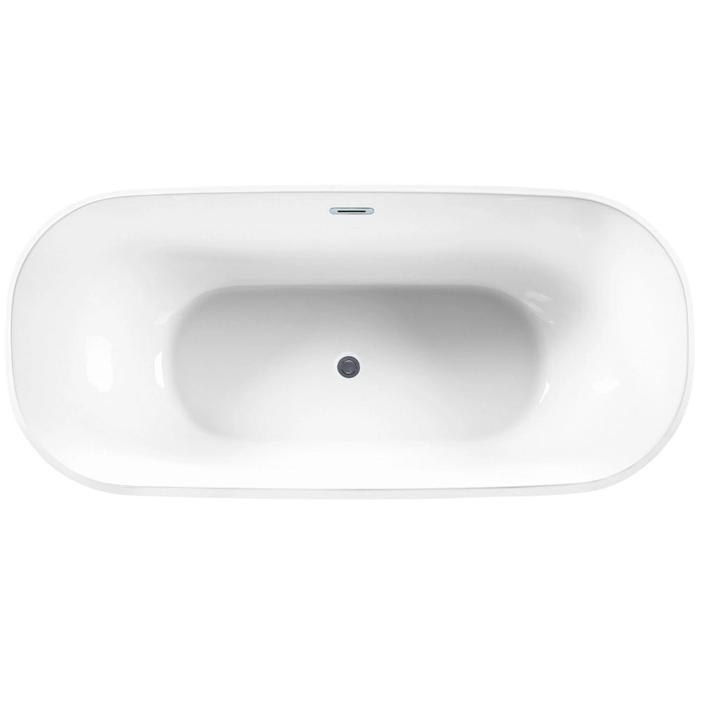 Vasca da bagno freestanding rosso sanitario ovale in acrilico singolo 170 x 77 cm dal design moderno