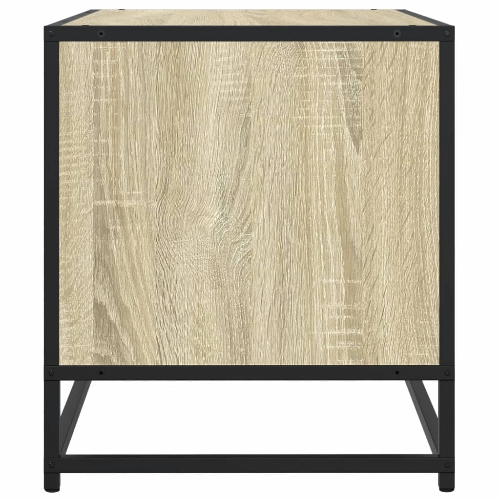 Mobile TV multimediale mensola TV credenza mobile TV sala da pranzo soggiorno camera da letto rovere Sonoma 91 x 40 x 46 cm legno ingegnerizzato e metallo marrone 02_0027557