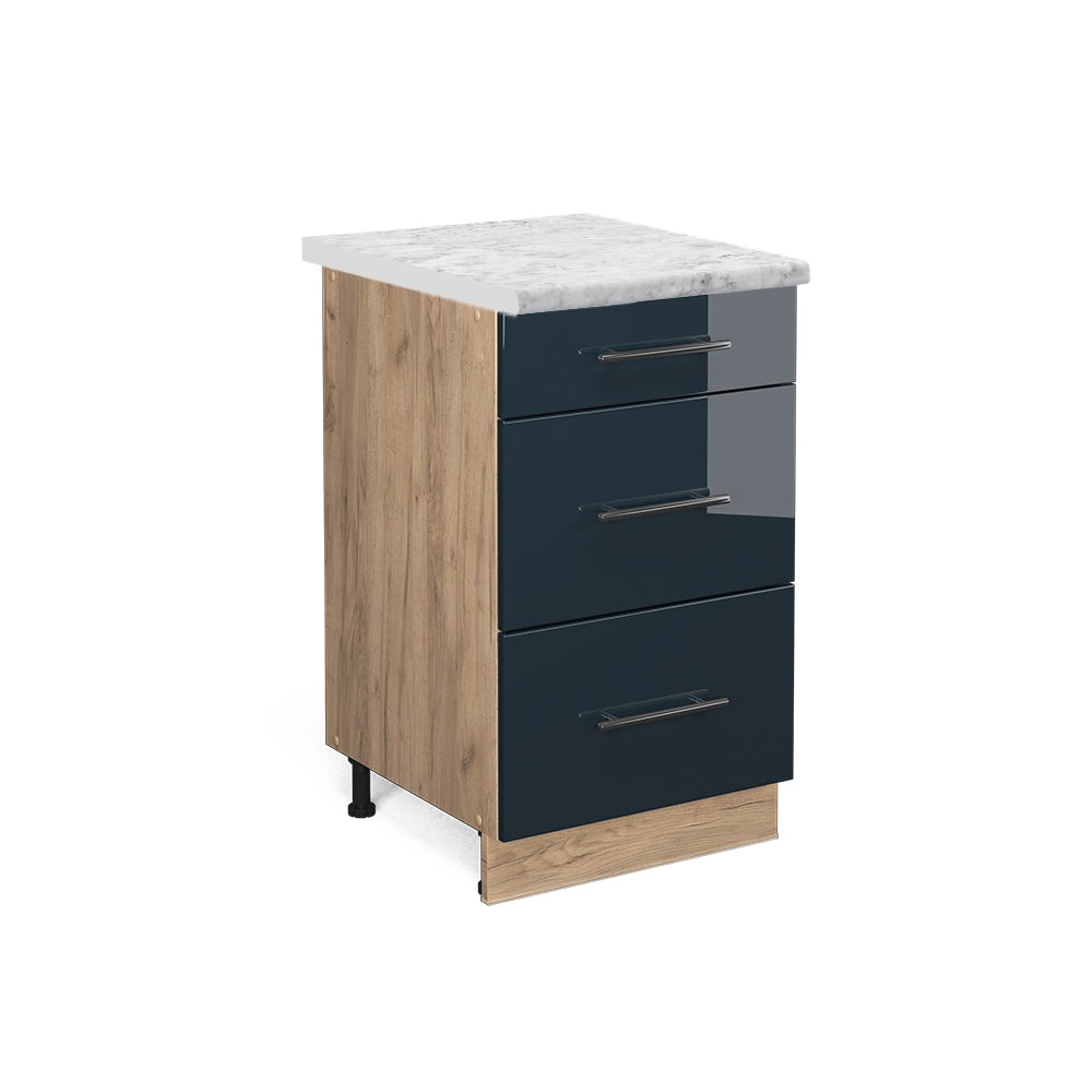 Vicco Mobiletti da cucina  Blu scuro lucido 50 cm , PL Marmo