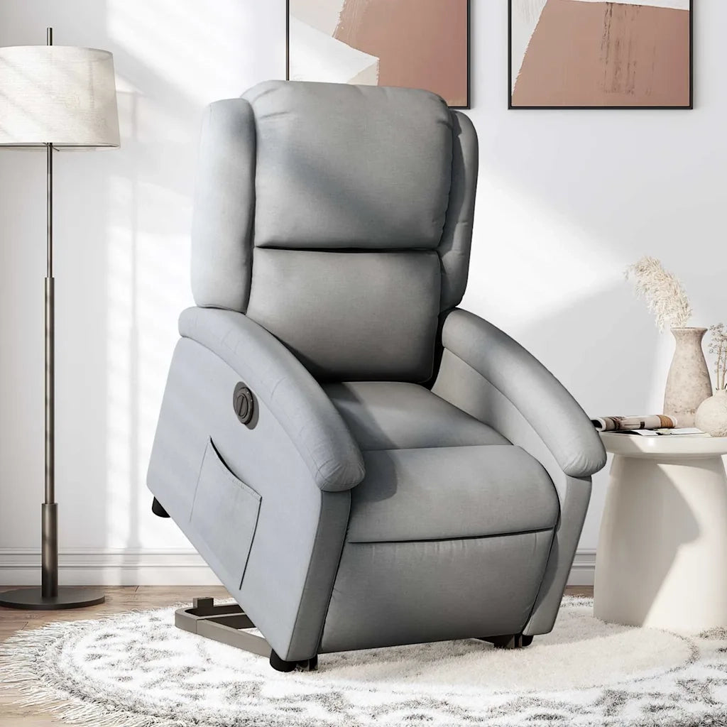 Poltrona Reclinante Alzapersona Elettrica Grigio Chiaro Tessuto 3204188