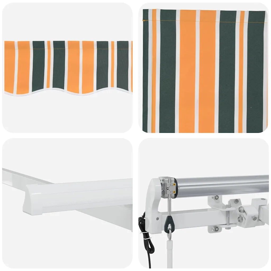 vidaXL Tenda Retrattile Verde e Giallo 300 x 200 cm