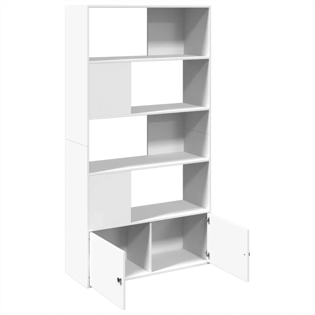 Libreria-Scaffale per Libri-Mobile di Stoccaggio Bianca 100x36x189 cm in Legno Multistrato