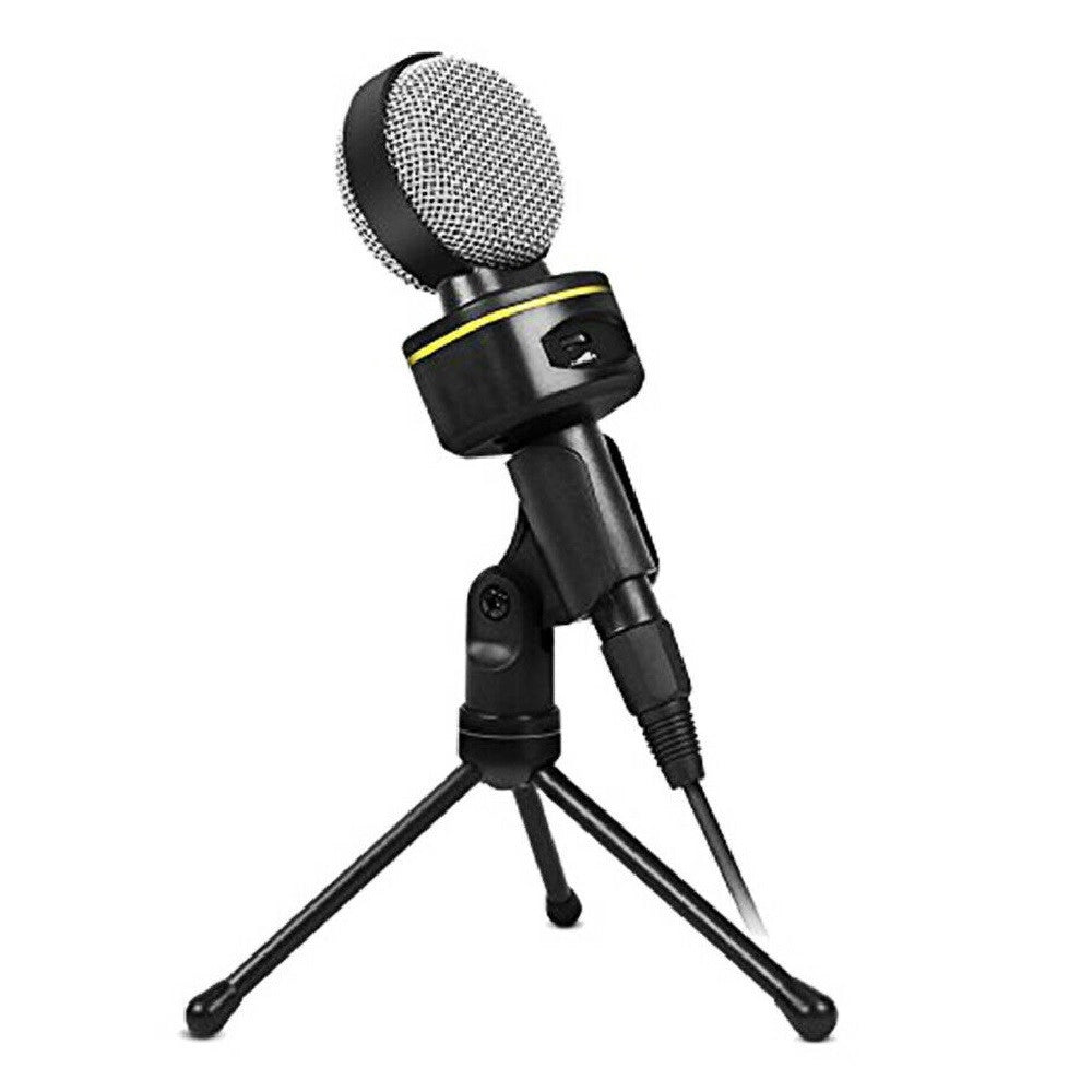 Trade Shop - Microfono A Condensatore Da Tavolo Audio Qy-930 Con Supporto Treppiede Pc Laptop -