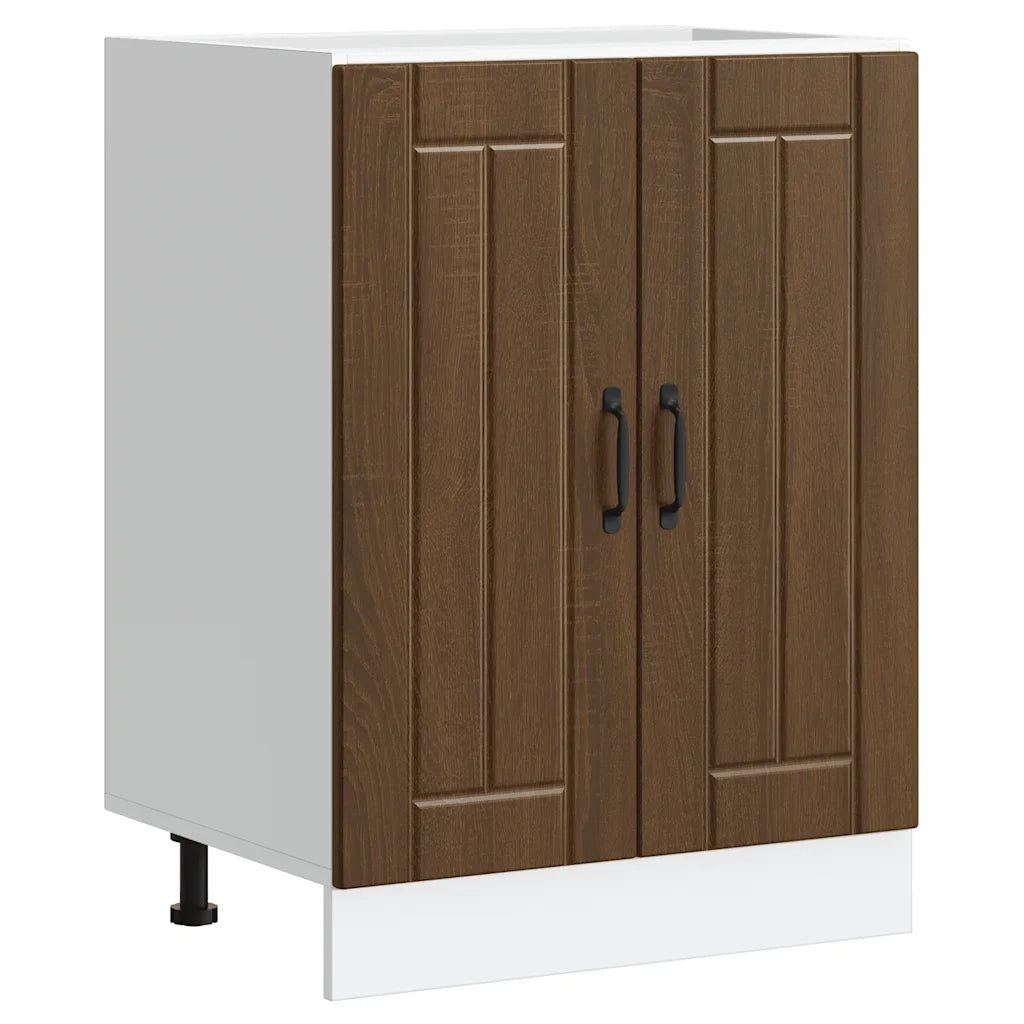 Mobile Base Lavello Lucca Rovere Marrone in Legno Multistrato