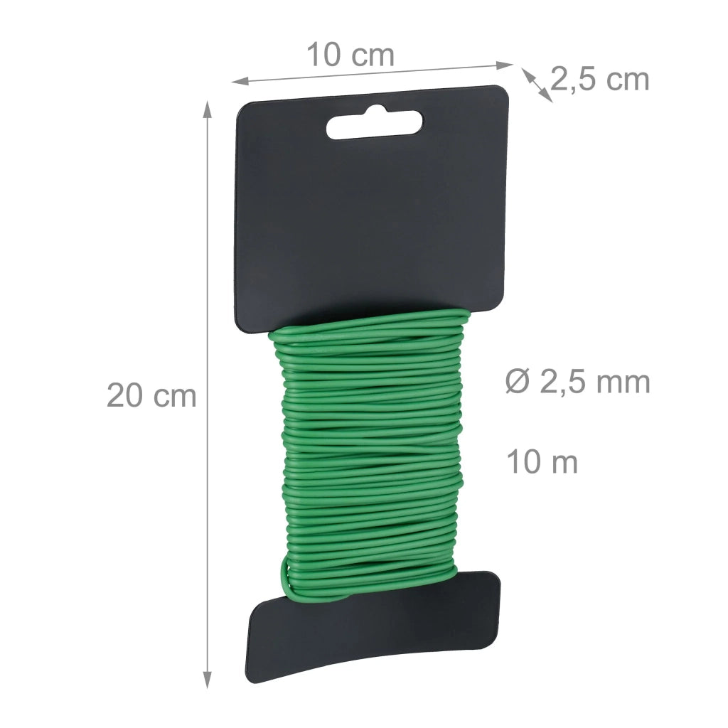 Set di 10 rotoli di filo di ferro per giardinaggio 10 m in plastica verde 13_0015513