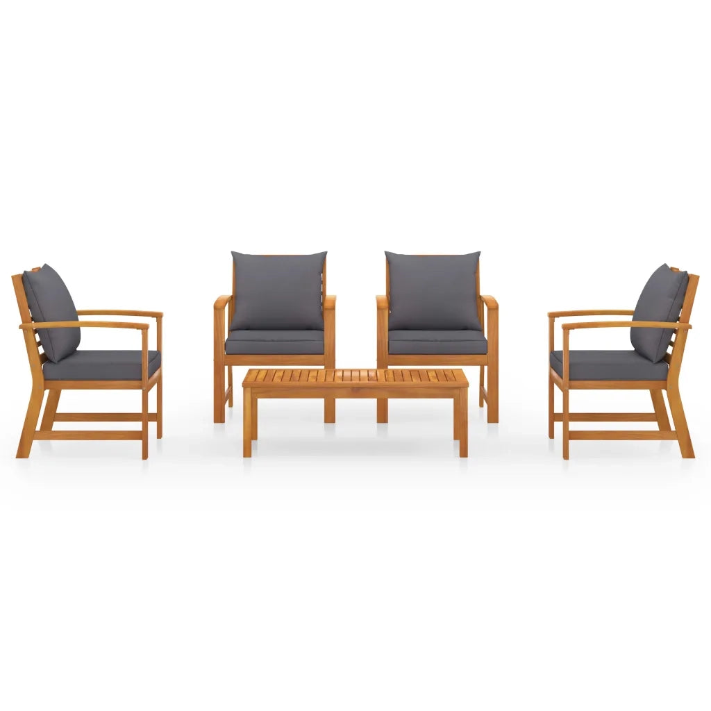 Set Divani da Giardino 5 pz con Cuscini in Massello di Acacia cod mxl 37828