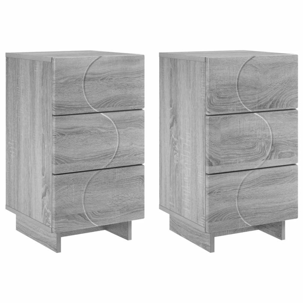 Armadio da Notte 2 pcs Sonoma grigio 33,5 x 34,5 x 60 cm 8011436
