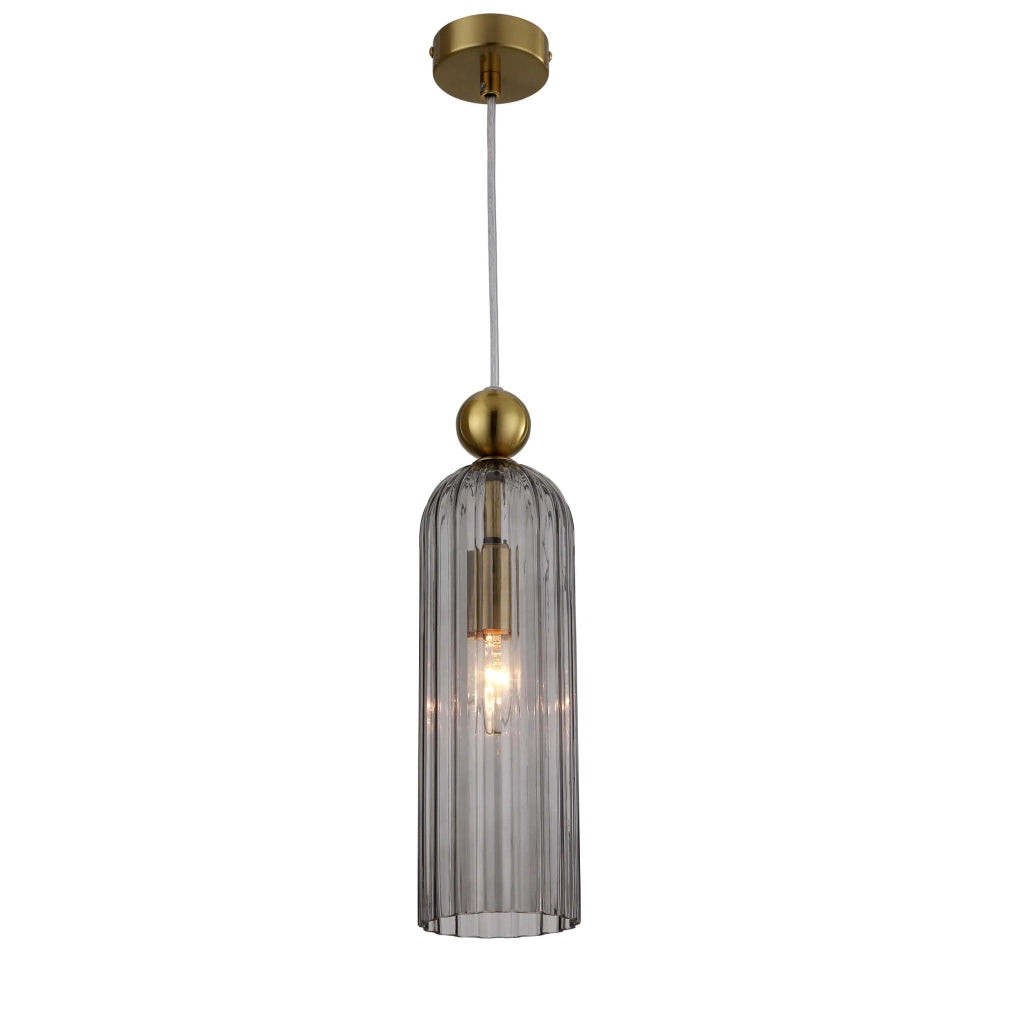 Lampada a sospensione Piega Light Prestige vetro fumé E14