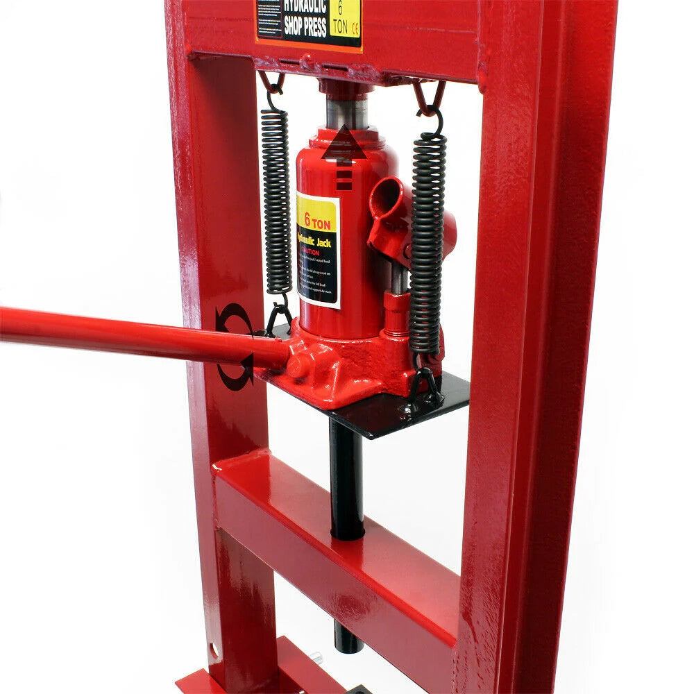 Pressa idraulica pressa da officina pressa a telaio pressa da 6 tonnellate pressa a cremagliera rossa 16_0000573
