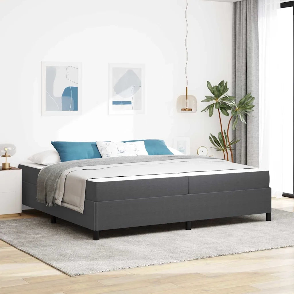 Struttura del letto Grigio scuro 200 x 200 cm Tessuto