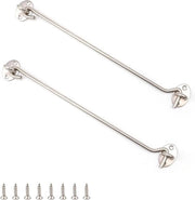 Haken in acciaio inossidabile per finestre, persiane, scuderie e porte di garage - Set da 2