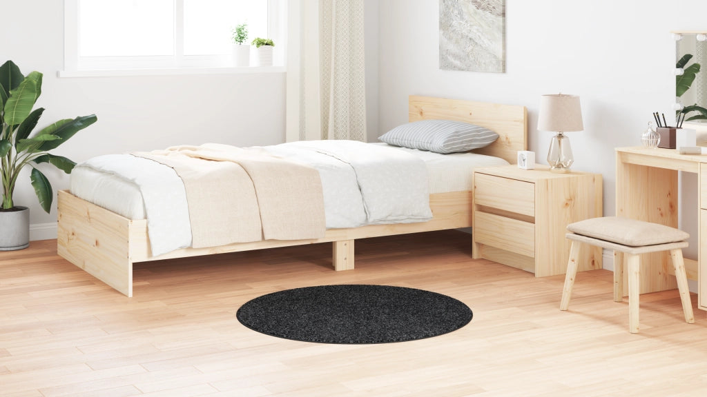Tappeto Shaggy con supporto in lattice Grigio Scuro Ã¸90 cm