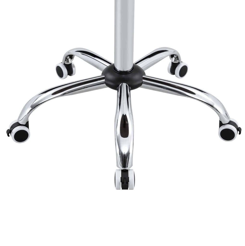 Tavolo rotondo regolabile in altezza con ruote; ? 70 cm; MDF e metallo; noce