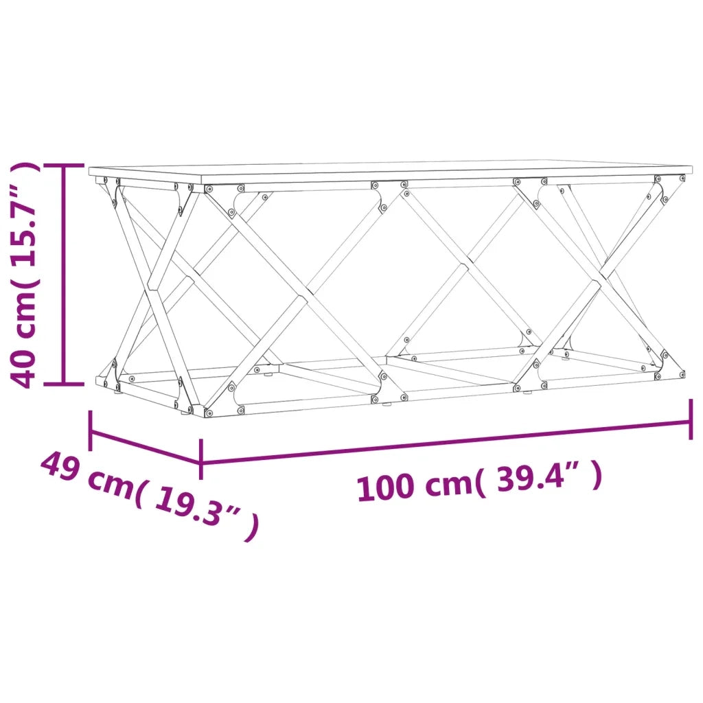 Tavolino da Salotto Grigio Sonoma 100x49x40cm Legno Multistrato 835362