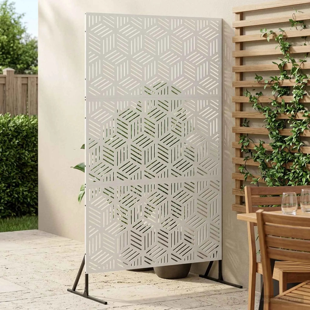 Schermo per Privacy 100 x 50 x 180 cm Acciaio Bianco 8013413