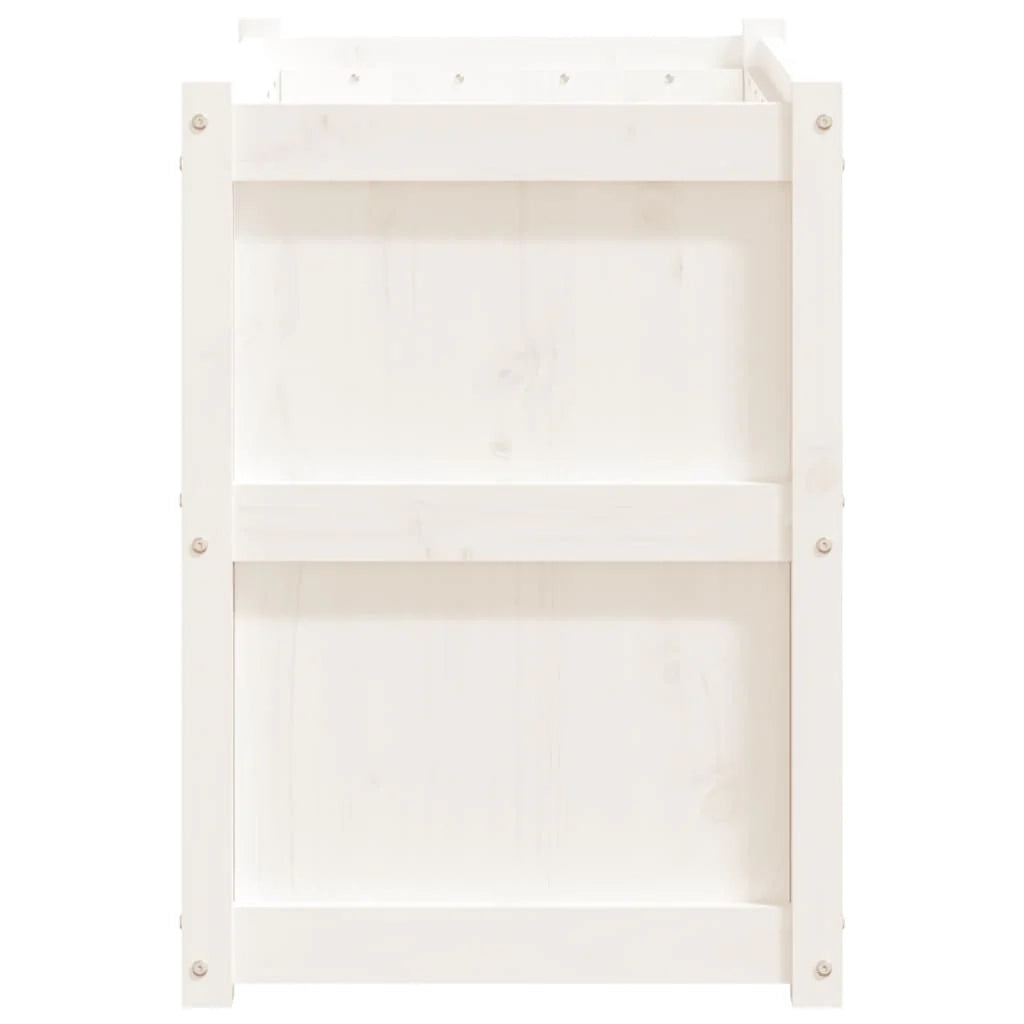 Fioriera rialzata per piante e fiori terrazza/giardino 90 x 50 x 70 cm legno di pino massiccio bianco 02_0038005