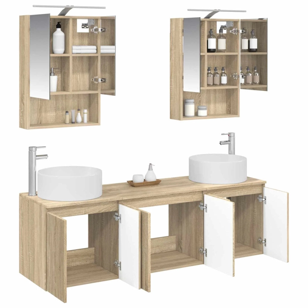 Set di Armadi da Bagno 5 pcs Rovere Sonoma Legno ingegnerizzato 3406561