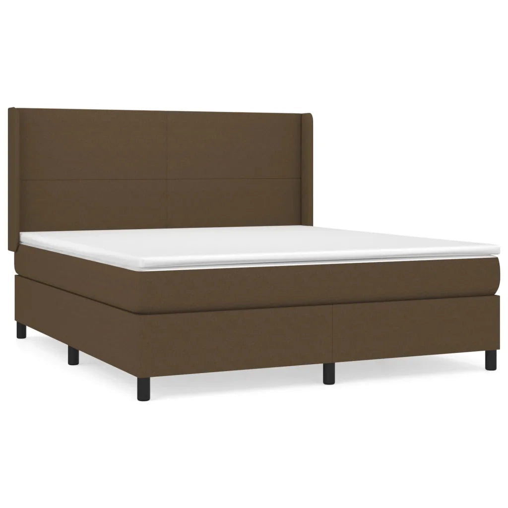 Giroletto a Molle con Materasso Marrone Scuro 180x200cm Tessuto 3131292