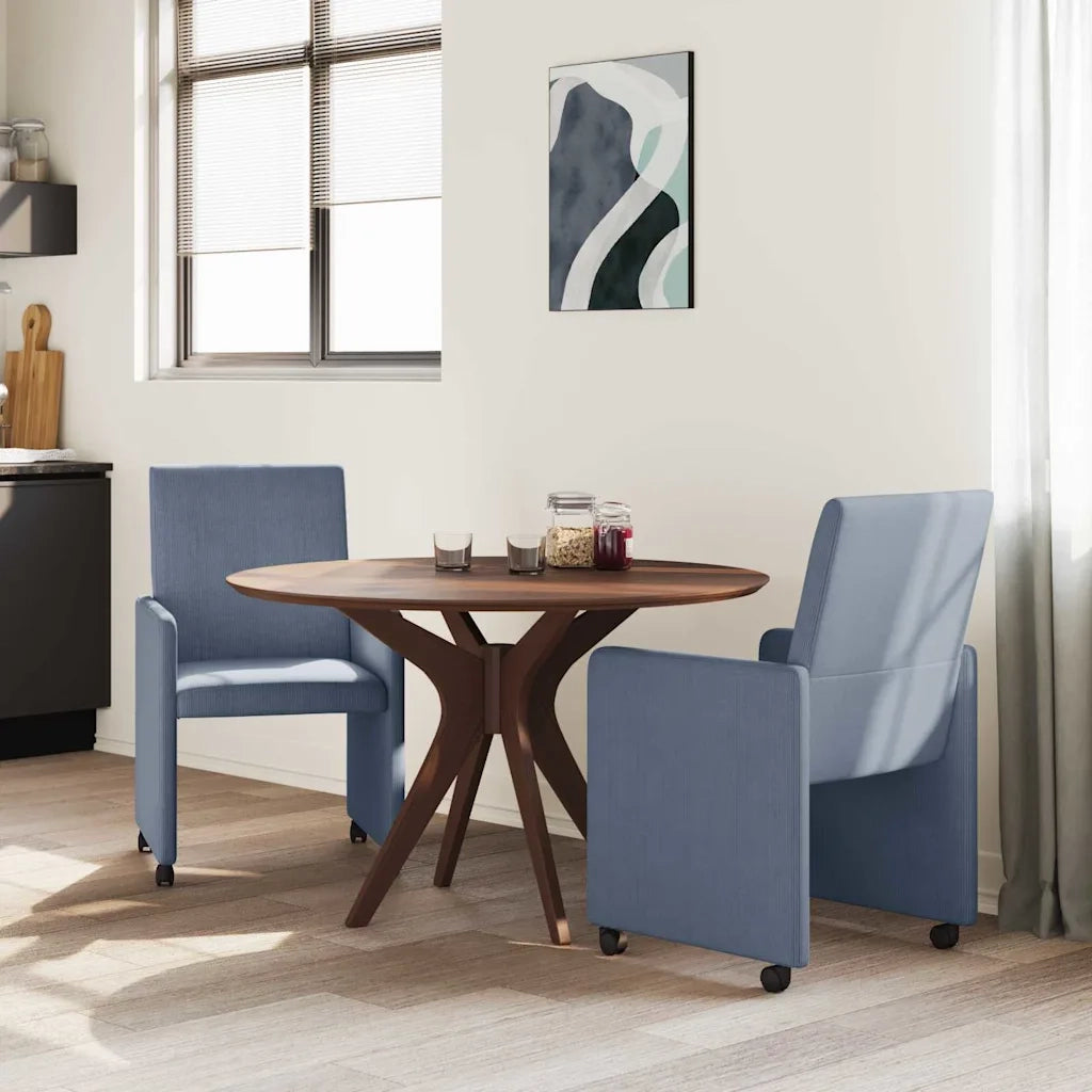 Sedie da Pranzo con Ruote con ruote 2 pcs Blu 57 x 66 x 94 cm 42017804