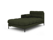 Cosmopolitan Design - Chaise longue sinistra "Bali" in tessuto strutturato verde 