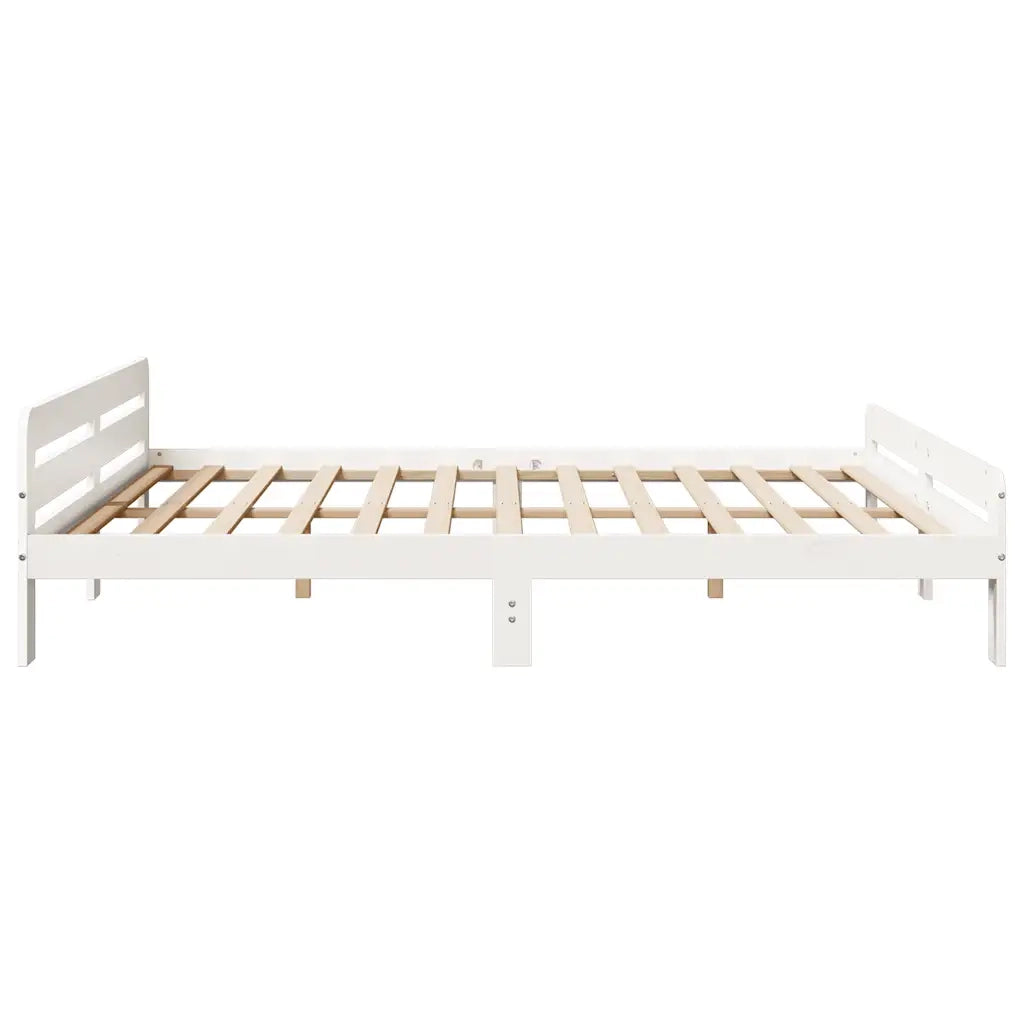 Letto senza Materasso Bianco 180x200 cm Legno Massello di Pino 855464