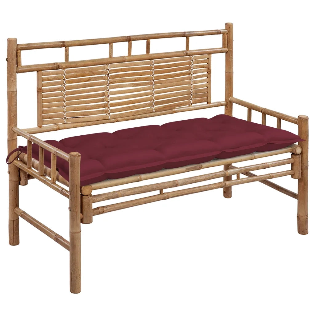 Panchina da Giardino con Cuscino 120 cm in BambÃ¹cod mxl 120455