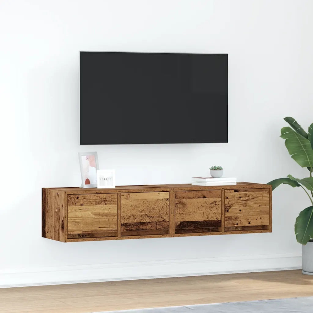 Mobili Porta TV 2 pz-Set di 2 Credenza per TV Legno Antico 60x31x25,5 cm in Truciolato 443463
