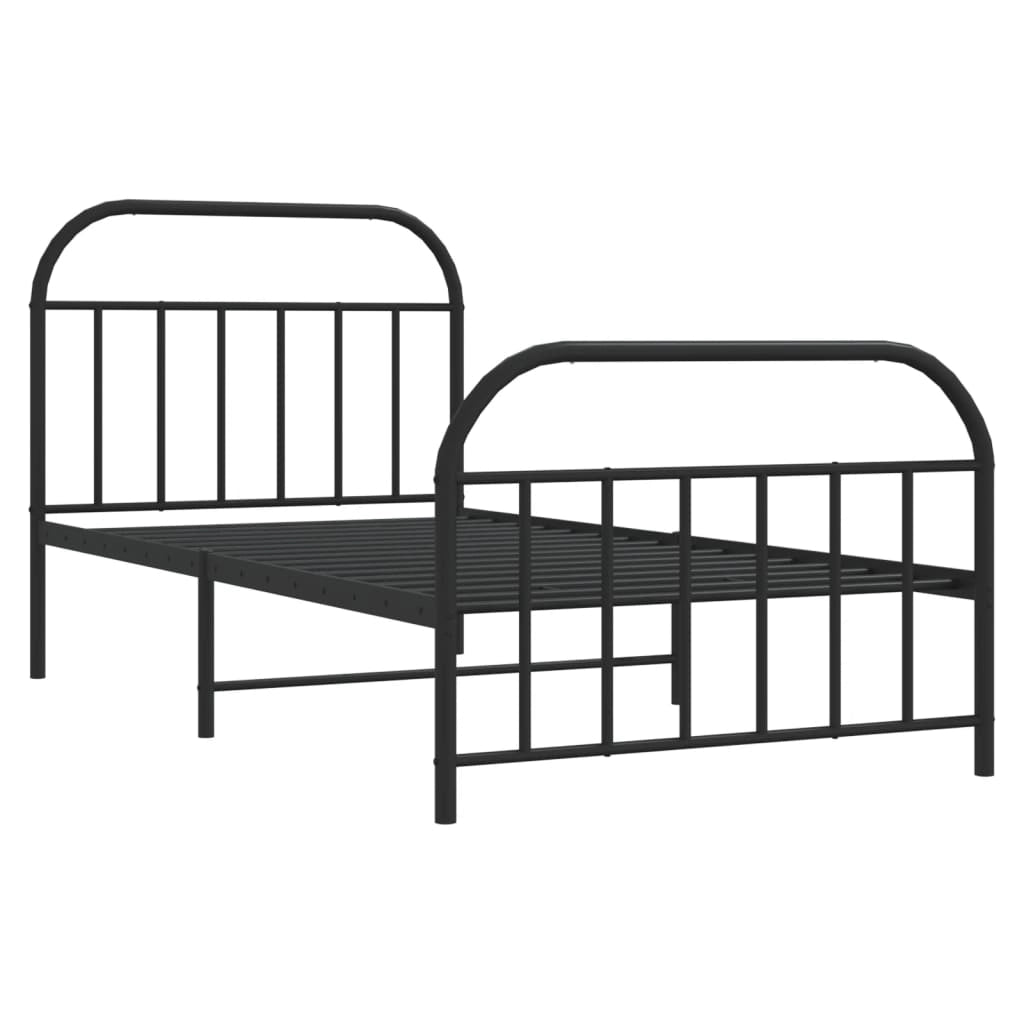 Giroletto con Testiera e Pediera Metallo Nero 107x203 cmcod mxl 81646