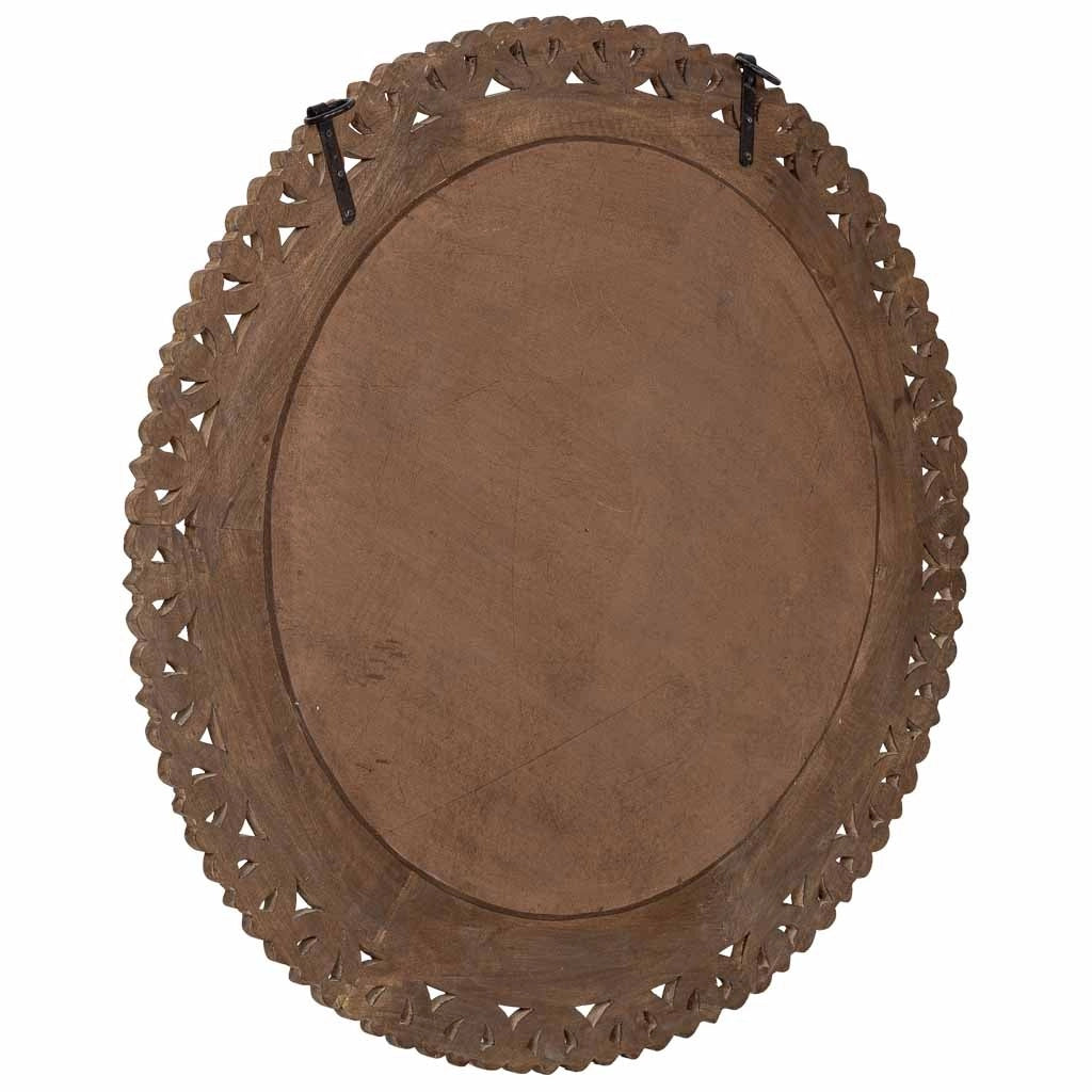Specchio in legno marrone 120x8x120 cm