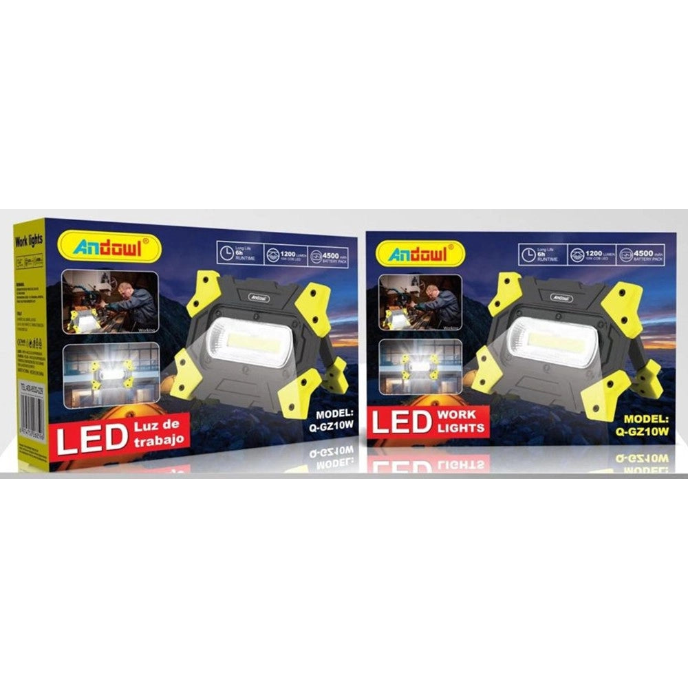 Trade Shop - Lampada Faretto Da Lavoro Cantiere A Led Batteria Ricaricabile Portatile 4500mah Q-gz10w -