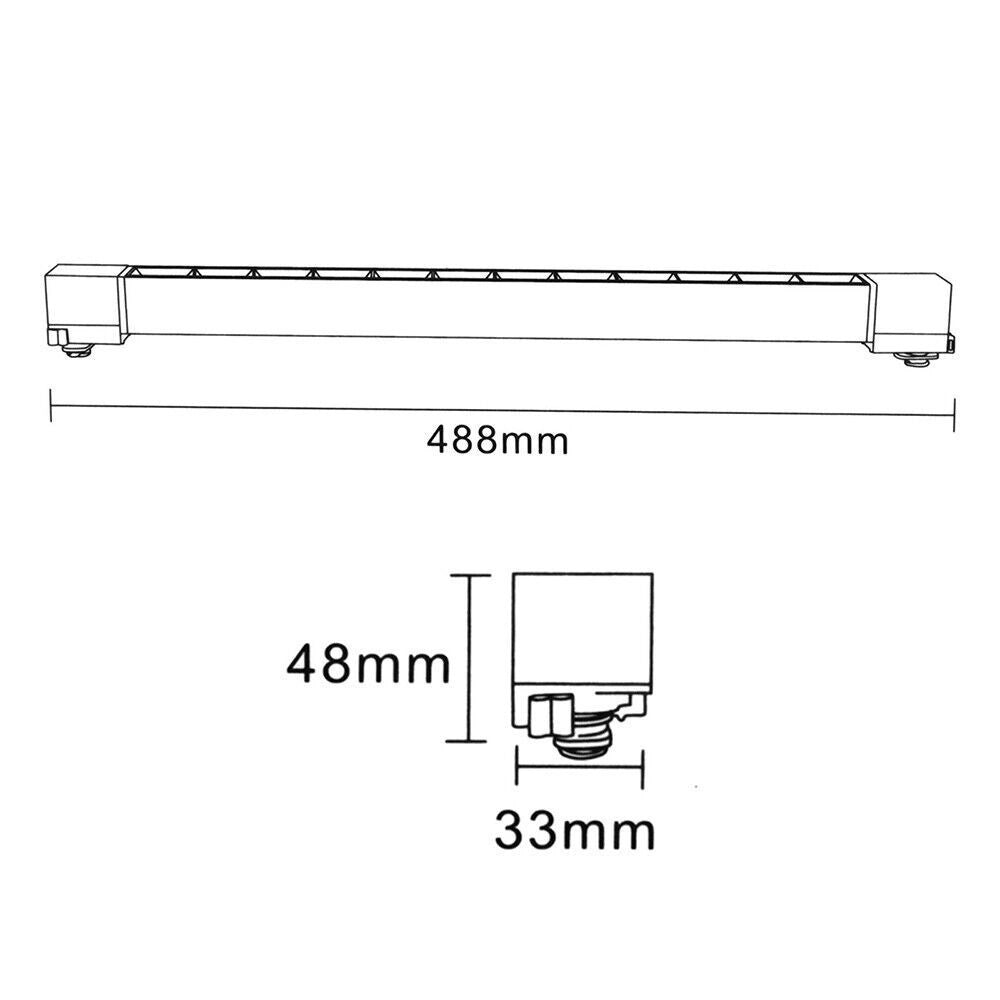 Trade Shop - Faretto Orientabile Binario 26 W 12led Bianco Nero Luce 3000k 6500k 4000k Pst-47 -