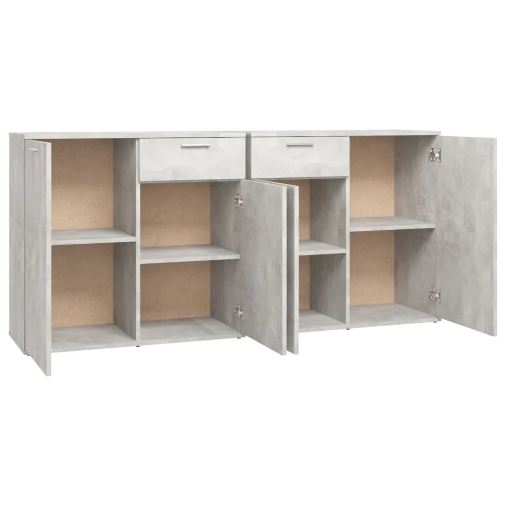 Credenza | Madia | Buffet da pranzo | Armadio da pranzo Grigio Cemento 160x36x75 cm in Legno Multistrato