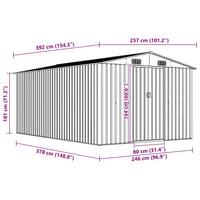 Casetta da Giardino 257x392x181 cm in Metallo Verde 143344