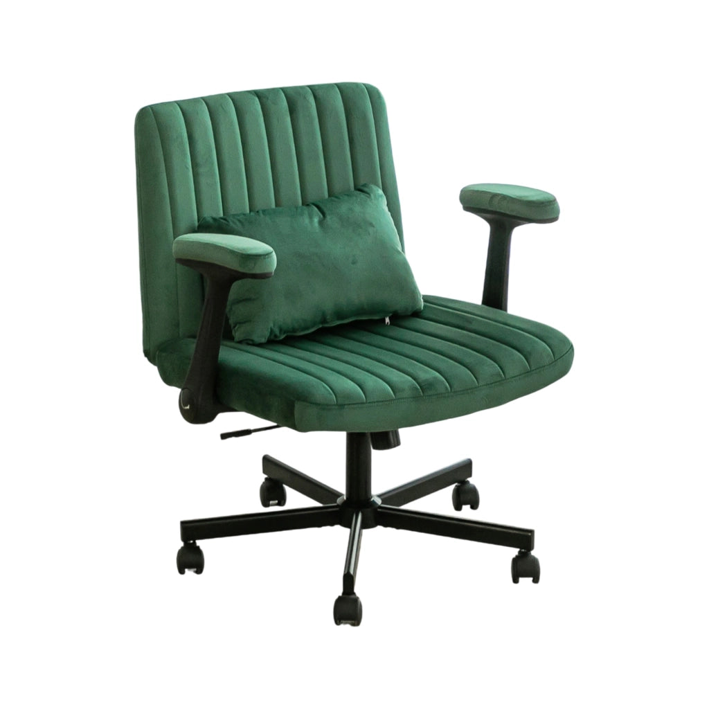 SEDIA da ufficio girevole regolabile 66x30x60 cm tessuto verde