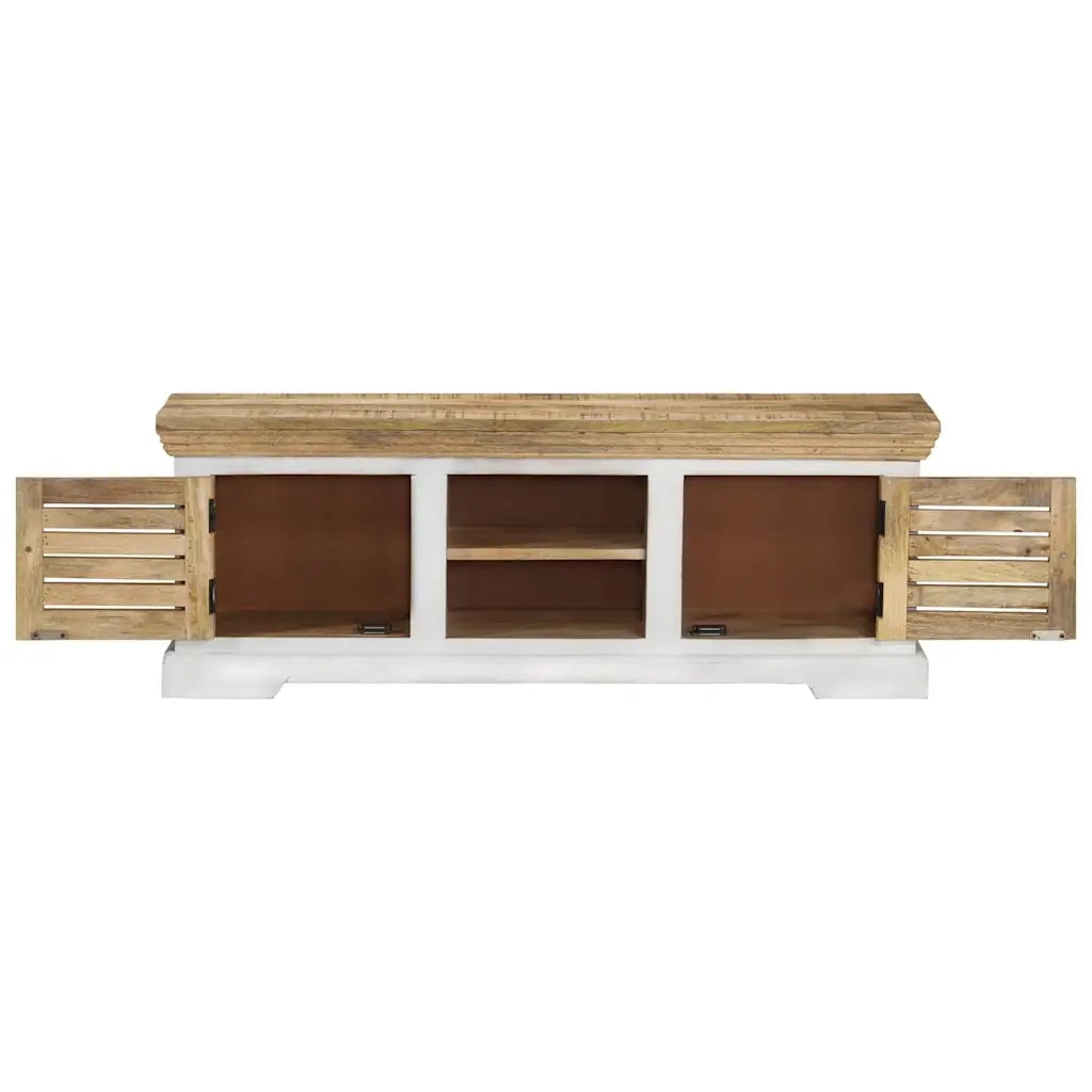 Mobile Porta TV-Credenza TV 110x30x40 cm in Legno Massello di Mango