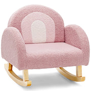 Sedia a dondolo per bambini 50,8 x 49,5 x 50,8 cm comfort ottimale schienale curvo stile moderno in velluto rosa 20_0020444